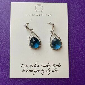 Glitz and Love Dangle Teardrop Earrings.